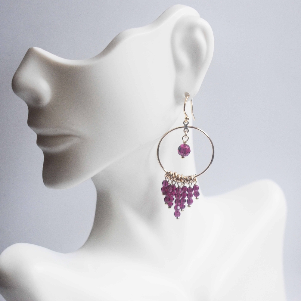 Gold Filled Opened Circle Multi Strand Earrings - image 5